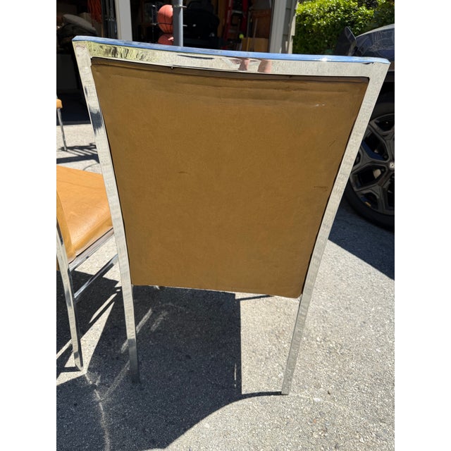 1970s Pierre Cardin for Dillingham Set of Six Dining Chairs - Leather/Suede and Chrome For Sale In San Francisco - Image 6 of 12