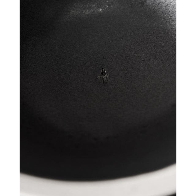Onyx Medium Handcrafted Ceramic Pedestal Bowl by NPage Studio X Lostine in Coal Black For Sale - Image 8 of 8