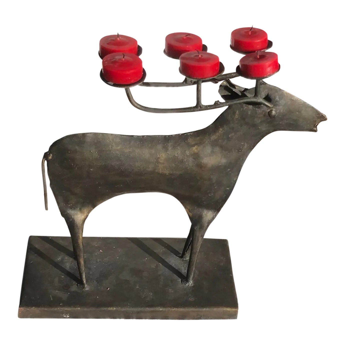 1970s Metal Reindeer Sculpture Candelabra Chairish