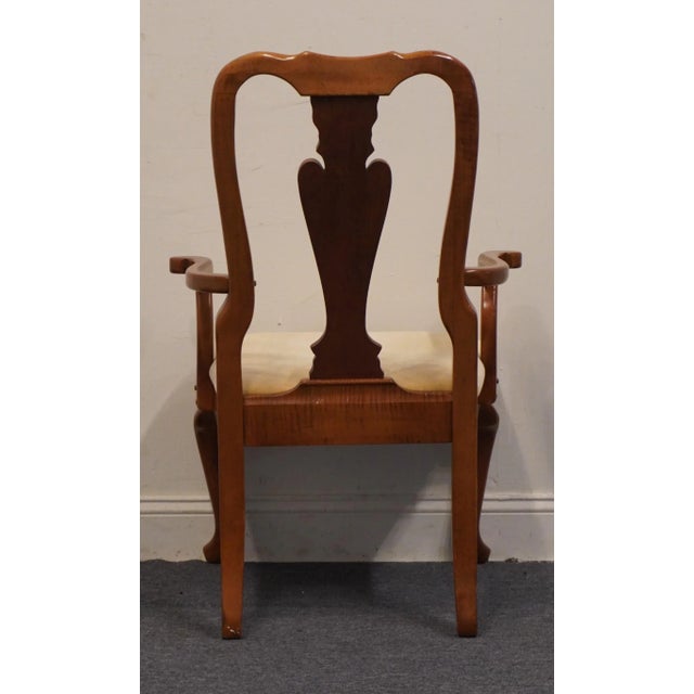 Late 20th Century American Drew Solid Cherry Traditional Queen Anne Style Dining Arm Chair For Sale - Image 5 of 10