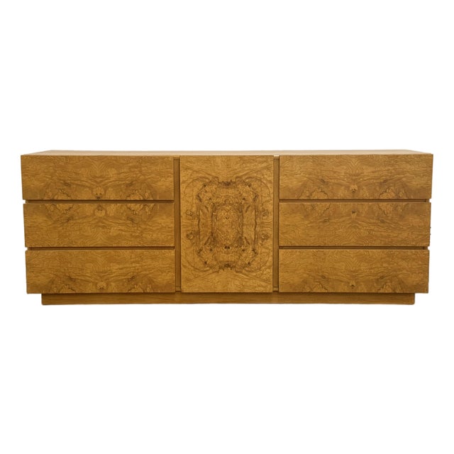 Mid Century Modern Burl Wood Dresser For Sale
