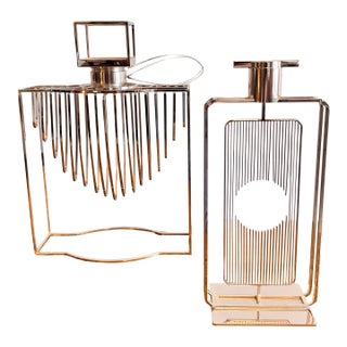 Modern Perfune Bottles Factices Deco Revival Rose Gold Plated, 90s For Sale