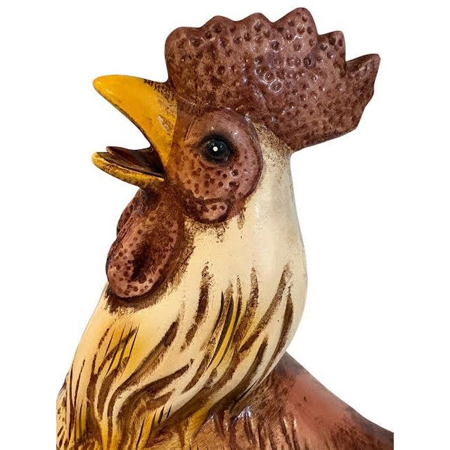 Figurative Mid 20th Century Large Italian Ceramic Rooster Figurine/Statue For Sale - Image 3 of 10