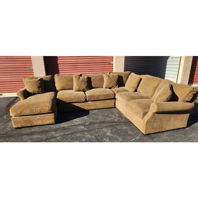 Tan Arhaus Four-Piece Sectional Sofa For Sale - Image 8 of 12