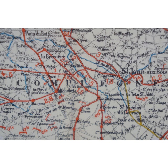 Antique French Victorian Carte Automobilistes & Cyclistes Paris Map 39" For Sale - Image 16 of 17
