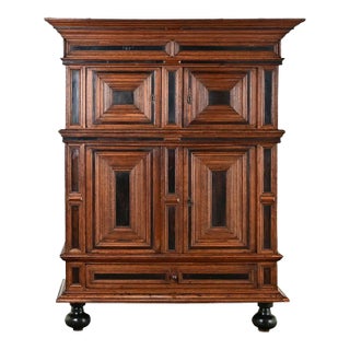 Dutch 18th Century Oak & Ebonized Armoire For Sale