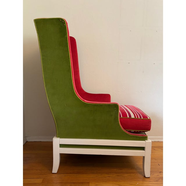 Baker Furniture Company Custom Baker Cradle Wing Lounge Chair Laura Kirar Collection For Sale - Image 4 of 8