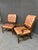Country French Leather Tufted Open Arm Chairs/Pair For Sale - Image 4 of 11