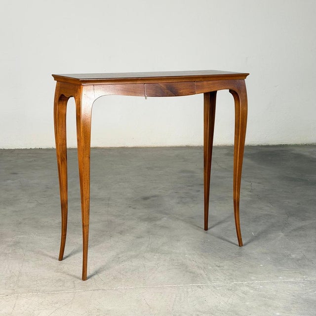 Vintage Walnut Console Table with Hidden Drawer by Pier Luigi Colli, Italy, 1950s For Sale - Image 4 of 18
