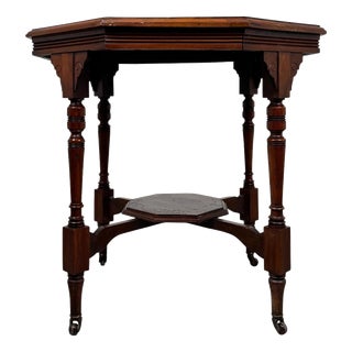 Vintage Octagonal Side Table in Mahogany For Sale