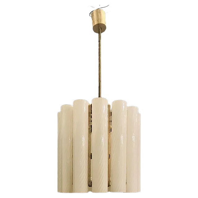 Murano Swirl Glass Chandelier by Paolo Venini for Murano, 1960s For Sale