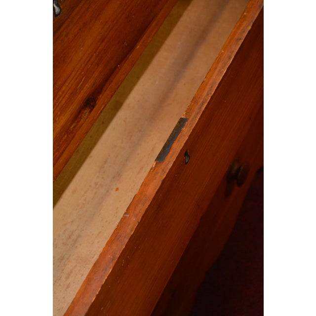 Wood Antique Honey Pine Chest of 4 Drawers / Dresser English Farmhouse Country For Sale - Image 7 of 18