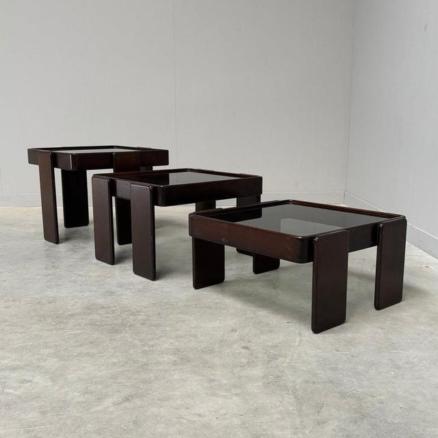 Vintage Cassina Nesting Tables by Gianfranco Frattini, Italy 1960s, Set of 3 For Sale - Image 3 of 13