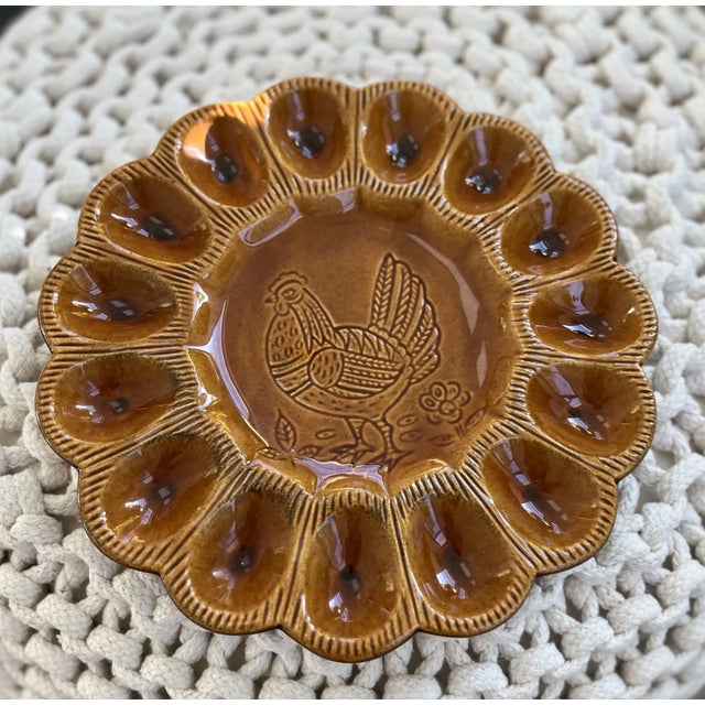 This rusty rustic rooster is the perfect holiday platter. Made by California Pottery back in the 60s, it's in great...