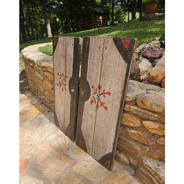 Mid 18th Century Antique Pair of Primitive Cupboard Doors For Sale - Image 5 of 18