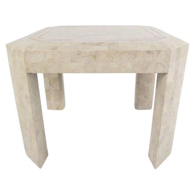 Vintage Tessellated Stone End Table After Maitland Smith For Sale