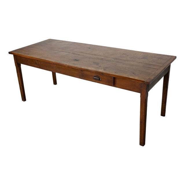 19th Century Rustic Farmhouse French Elm Dining Table For Sale