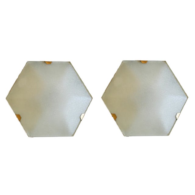 Hexagonal Wall Lights from Stilnovo, 1950s, Set of 2 For Sale