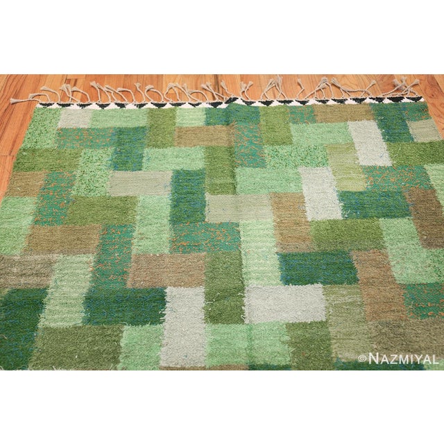Mid-Century Modern Nazmiyal Collection Vintage Geometric Swedish Rug by Ingrid Hellman Knafve For Sale - Image 3 of 8