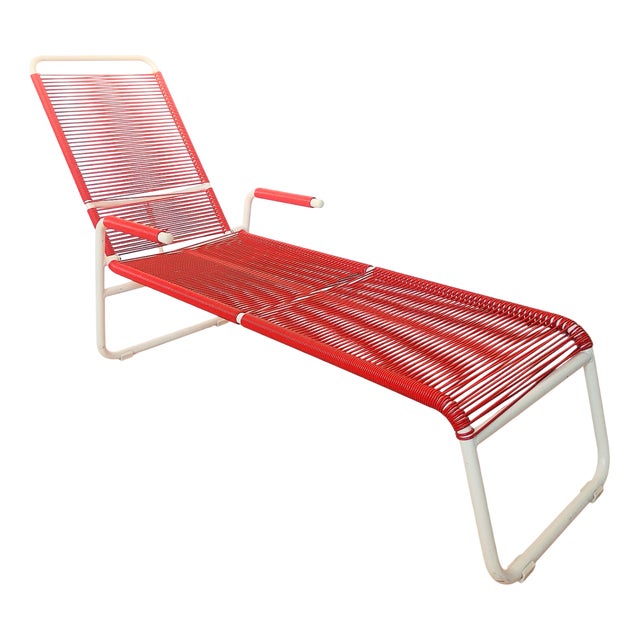 Vintage Metal and Plastic Garden Lounger by Henkel Ideal, 1970s For Sale