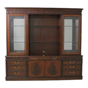 1990s Henkel Harris - Moore Hmbc Executive Mahogany Bookcase
