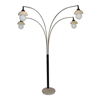 1970s Mid-Century Modern 4 Arm Floor Lamp Marble Alabaster For Sale