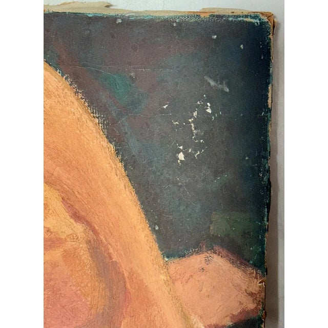 Textile Post Impressionist Painting Reclining Nude by Adolf Hoelzel (1854-1934) For Sale - Image 7 of 11