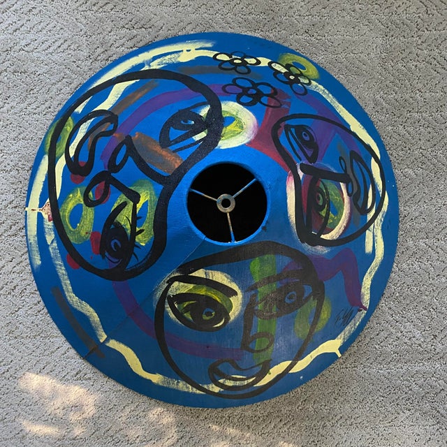 Peter Keil Original Painted Lampshade 1970s For Sale - Image 13 of 14