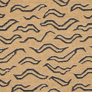 Schumacher Kata Fabric in Camel with Black For Sale