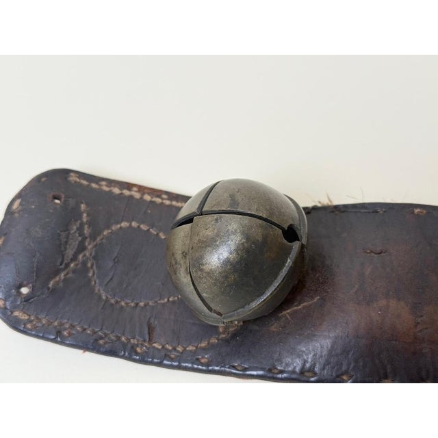 Antique Horse Sleigh Bells on Leather Collar, 1890s For Sale - Image 11 of 18