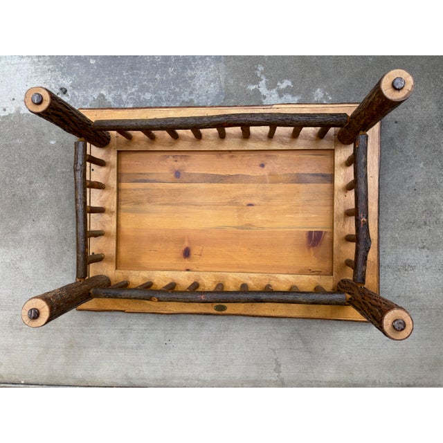 1990s Original Old Hickory Branch Twig Wood Coffee Table Camp Lodge Rustic Style For Sale - Image 5 of 8