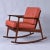 Restored 1950's Danish Teak Rocking Chair in Terra Cotta Leather by Moreddi For Sale - Image 9 of 11
