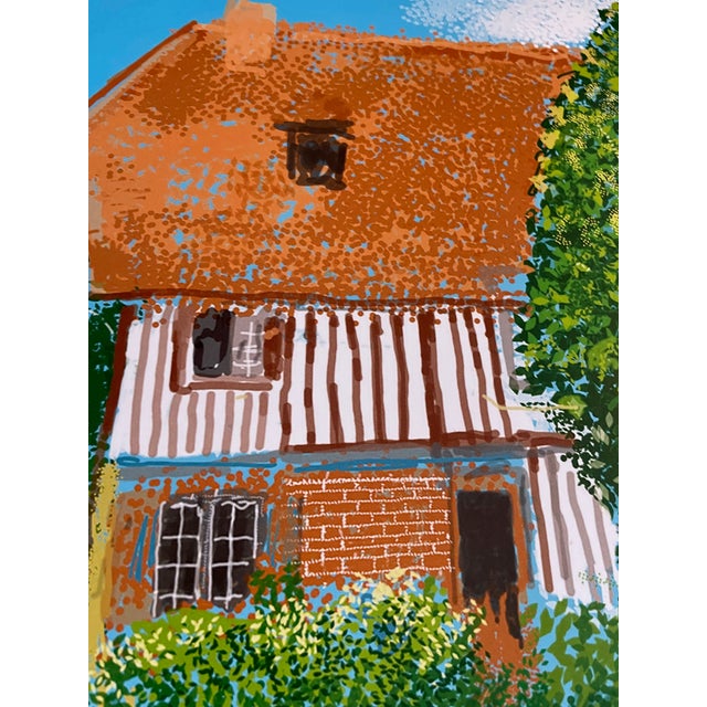 2020s David Hockney, a Year in Normandie (House and Tree), 2020-2021 (Detail) Composite IPad Painting, Copyright David Hockney, Printed in Uk For Sale - Image 5 of 8
