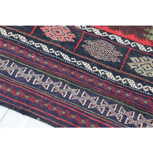 1920s Vintage Handwoven Sofreh Kilim, 1920s For Sale - Image 5 of 12