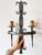 Vintage Arts & Crafts Wrought Iron Double Wall Sconce with Fleur-De-Lys Motif, 20th Century For Sale - Image 4 of 16