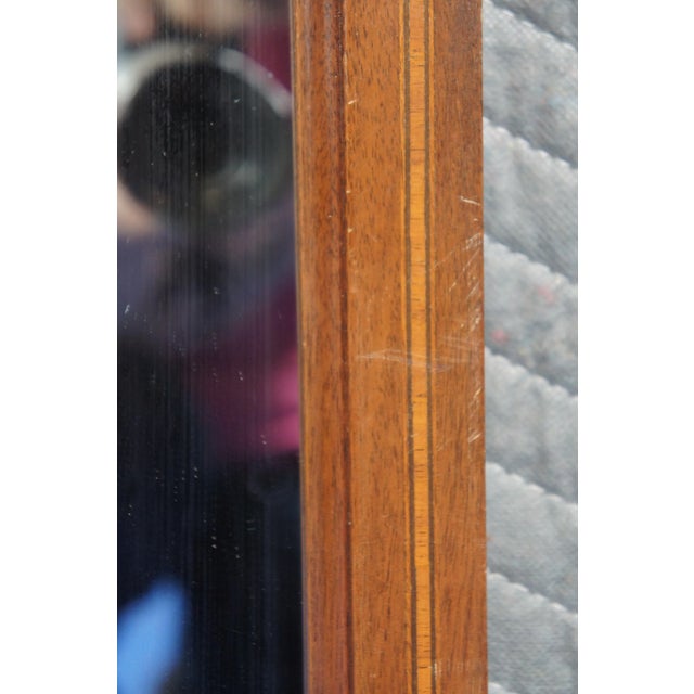Brown Mid 20th Century Vintage Chippendale Mahogany Inlaid Wall Vanity Mirror For Sale - Image 8 of 12