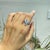 Blue Antique Edwardian Style Blue Sapphire & Diamond Halo Ring in Sterling Silver, Size 7 For Sale - Image 8 of 13