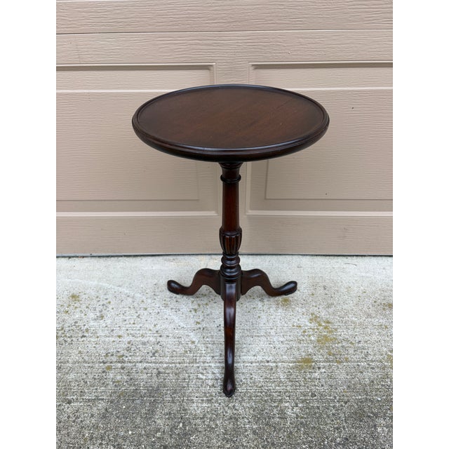 Wood Antique Georgian Mahogany Round Side Table, Early 20th Century For Sale - Image 7 of 9