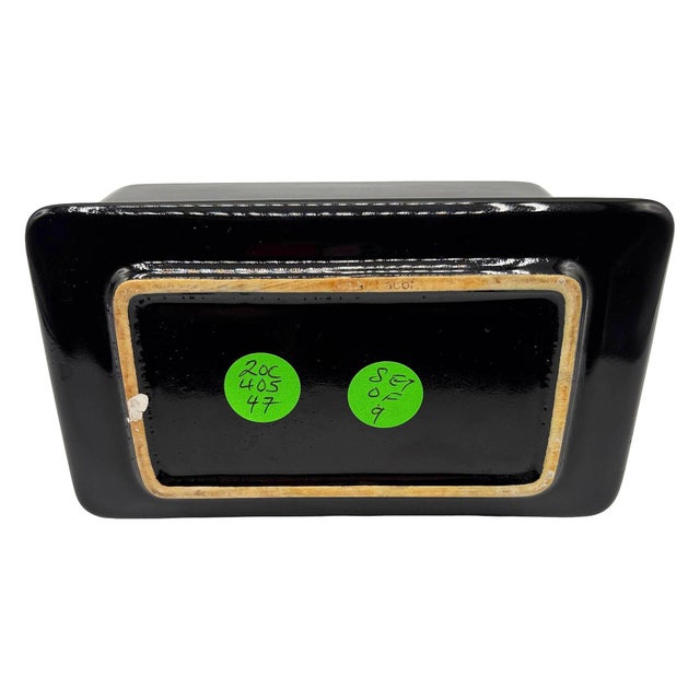 1981 Neo Art Deco Black Bowl, Vase, Shaker, Butter Dish, Kitchen Table Set of 9 For Sale - Image 17 of 17