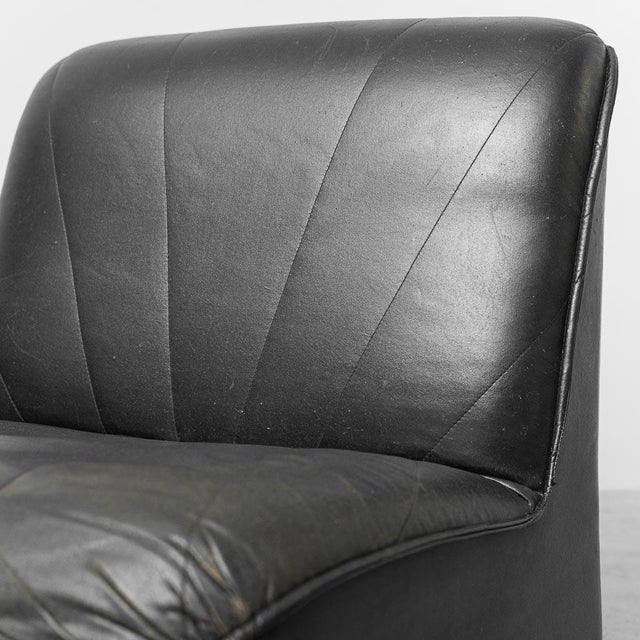 Modular Four-Seater Sofa in Black Eco-Leather, 1970s, Set of 4 For Sale - Image 7 of 15