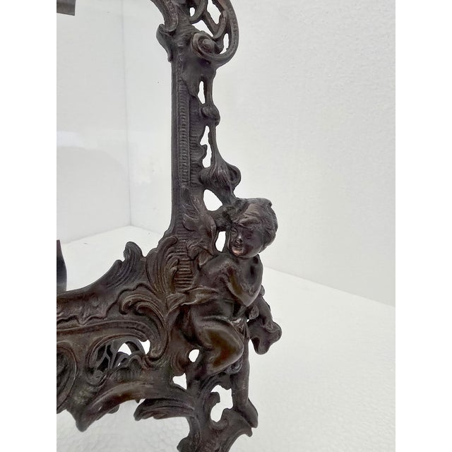 19th Century 19th Century Art Nouveau French-Style Cast Iron Picture Frame For Sale - Image 5 of 5