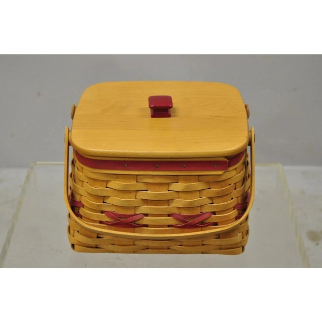 Vintage Longaberger Christmas Edition 2000 Edition Deck the Halls Basket W/ Lid For Sale In Philadelphia - Image 6 of 12