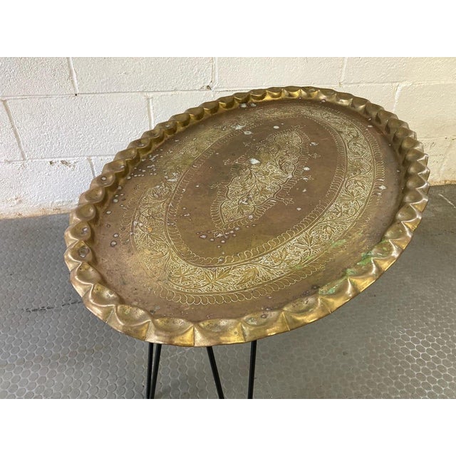 Mid-Century Modern Vintage Mid Century Moroccan Turkish Coffee Tea Table For Sale - Image 3 of 10