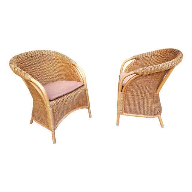 Vintage Outdoor Armchair in Rattan and Bamboo, 1960s For Sale