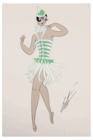 Erté, Scaramouche, Pierrette, Gouache on Paper, 1979