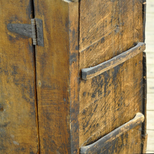 Brown Primitive Wooden Cabinet, 1930 For Sale - Image 8 of 14