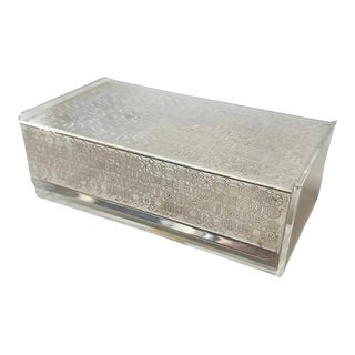 1980s Modern Silver Plated and Plexiglass Rectangular German Vanity Box For Sale