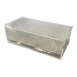 1980s Modern Silver Plated and Plexiglass Rectangular German Vanity Box