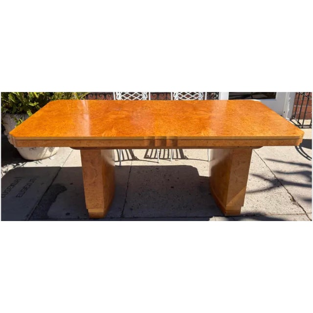 H & L Epstein Furniture Co H & L Epstein Art Deco Walnut Dining Table 1935 For Sale - Image 4 of 5
