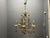 Italian Florentine Giltwood and Amber Murano Glass Drop 6-Light Chandelier, 1950s For Sale - Image 14 of 15